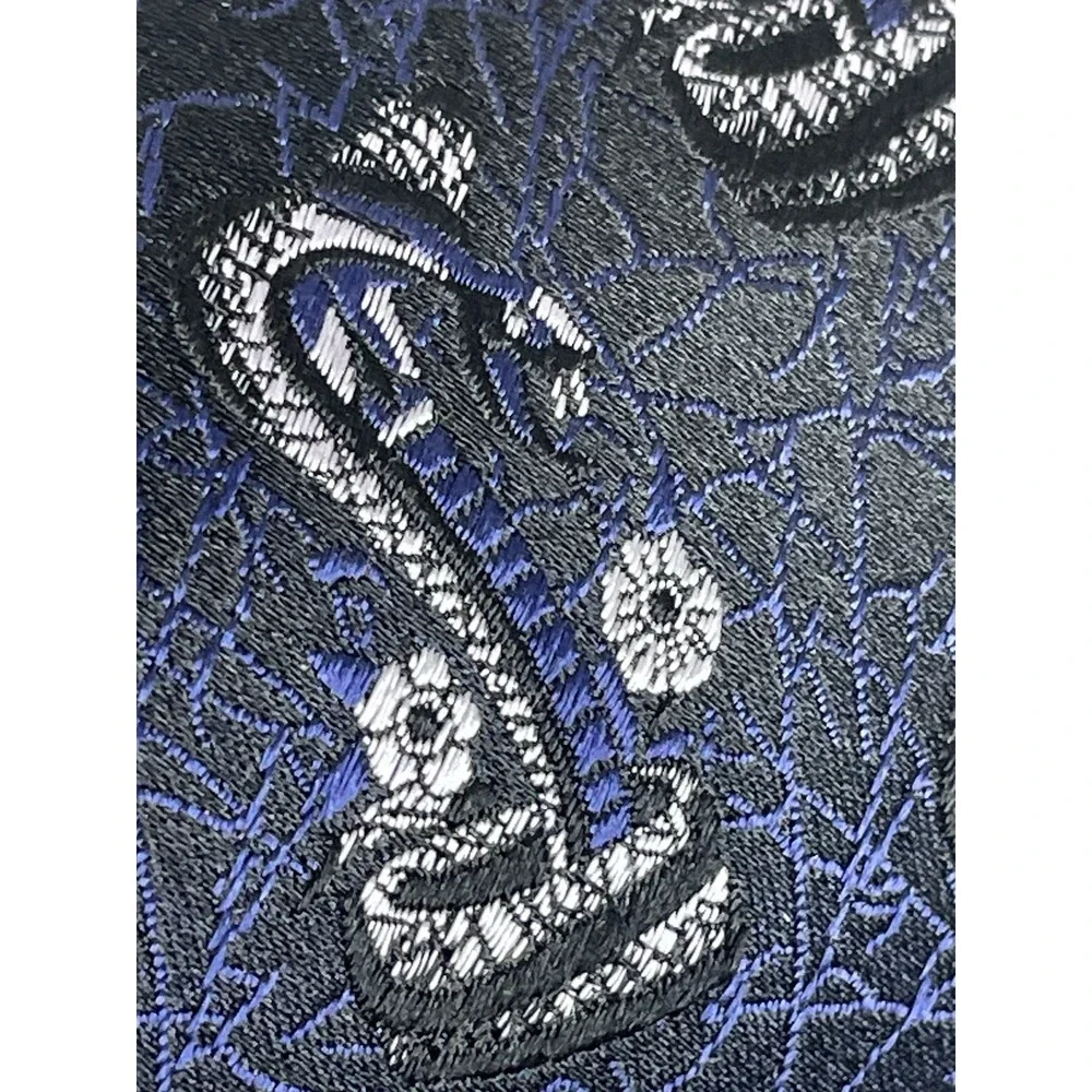 Ed Hardy by Christian Audigier Cobra Design Tie Black Blue Sparkling Necktie